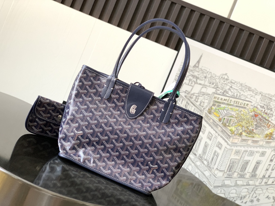 Anjou Mini Reversible Tote Bag In Navy